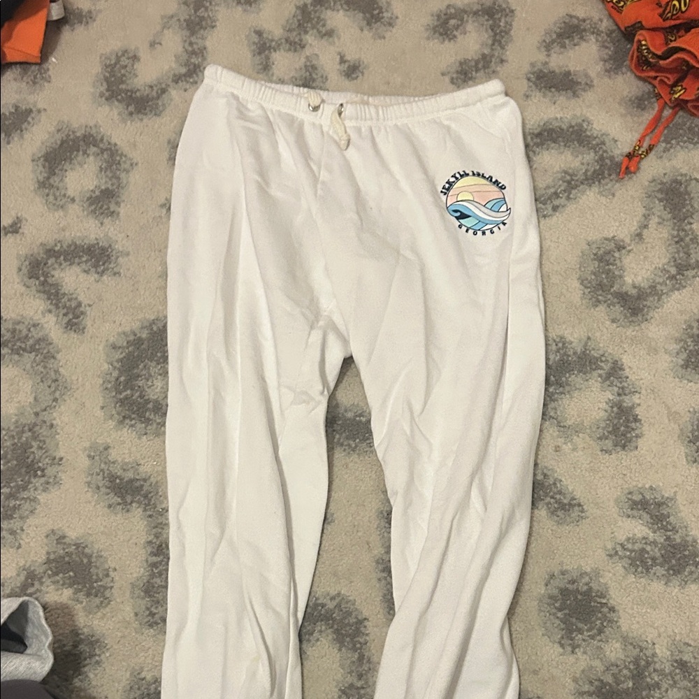 Ocean Drive White Track Pants